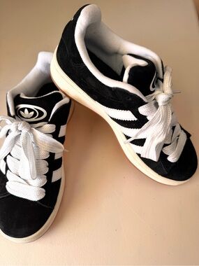 Adidas Campus Black & White Suede Sneakers